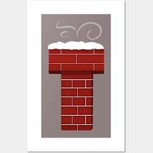 Snowy Chimney with Steam Posters and Art